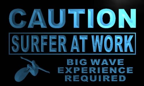 Caution Surfer at Work Neon Light Sign